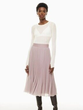 NWOT! Babaton Pleated  Skirt in Soft Neutral Blush